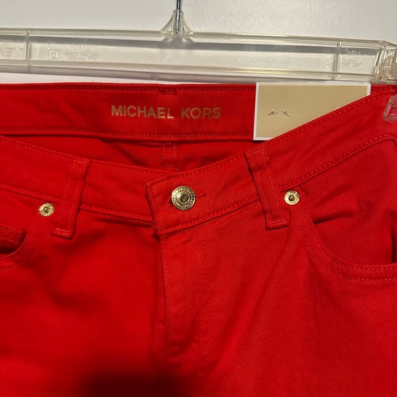 Michael Kors Capri Pants Bright Ruby Red NWT - Picture 5 of 10